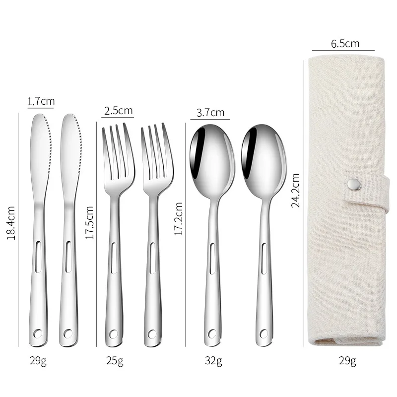 Outdoor Camping Dining Set - Spoon Fork Knife Sets Stainless Steel