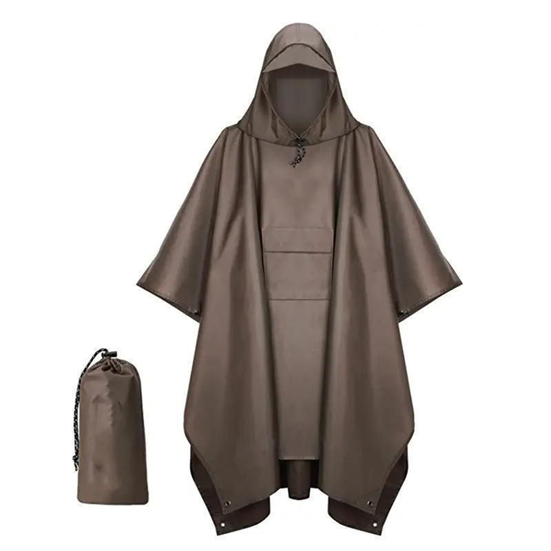 Camping Rain Poncho - AEB0-Outdoor Raincoat Hooded Sleeve Waterproof Rain