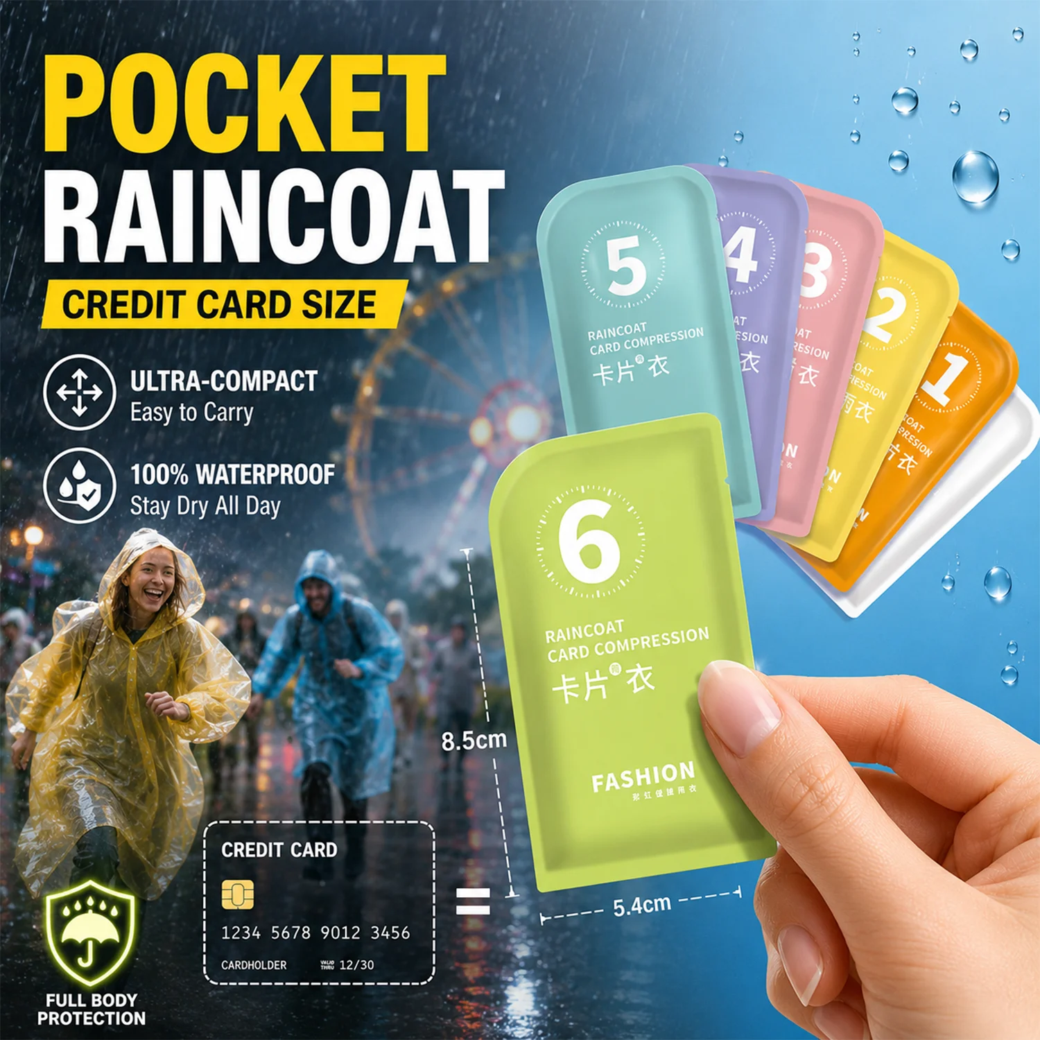 Portable Card Size Disposable  - Camping Rain Poncho review and price